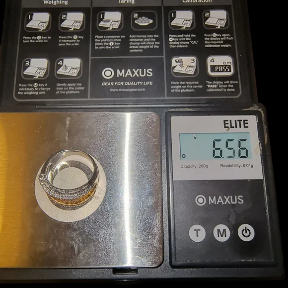 Joseph Esposito Chunky Two-tone Hammered CZ and Sterling Silver Ring - Picture 11 of 12